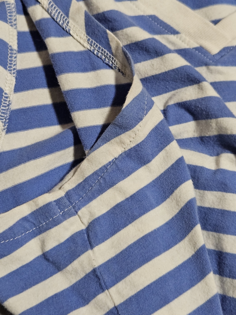 Pact Blue and White Softspun Striped V-Neck Tank Top - Picture 5 of 7